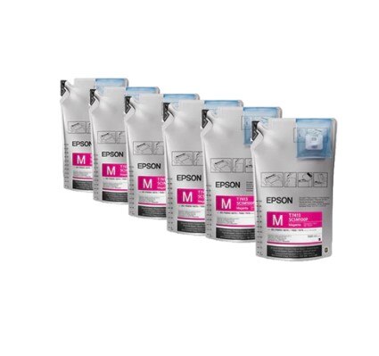 Epson UltraChrome Dye Sub Six Pack of 1.0 Liter Bag  Magenta (F6070, F6200, F7070, F7200, F9200